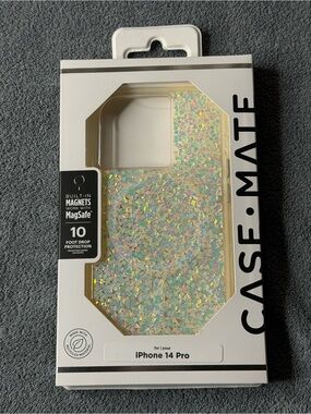 iPhone 14 Pro case-mate Iridescent Glitter  - Holographic Gold